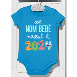 "NASCUT EL 2024 AMB NOM BEBÈ" Body nadó personalitzable colors foscos
