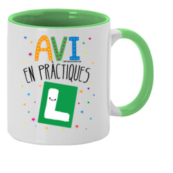 "AVI EN PRÀCTIQUES" Tassa ceràmica color