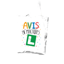 "AVIS EN PRÀCTIQUES" Bossa Tote cotó