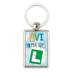 "AVI EN PRÀCTIQUES" Clauer rectangular metàl·lic