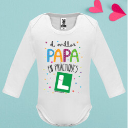 "EL MILLOR PAPA EN PRÀCTIQUES" Body m/llarga bebè