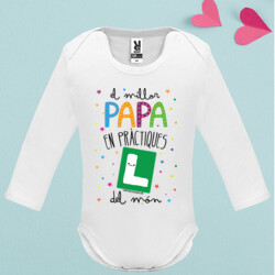 "EL MILLOR PAPA EN PRÀCTIQUES del món" Body m/llarga bebè