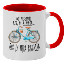 "BICICLETA blava" Tassa color interior
