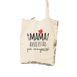 "MENJAR-TE mama" Borsa TOTE cotó