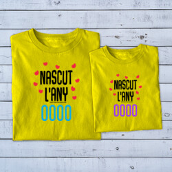 "NASCUT L'ANY_NASCUT L'ANY" Pack Personalitzable de 2 samarretes